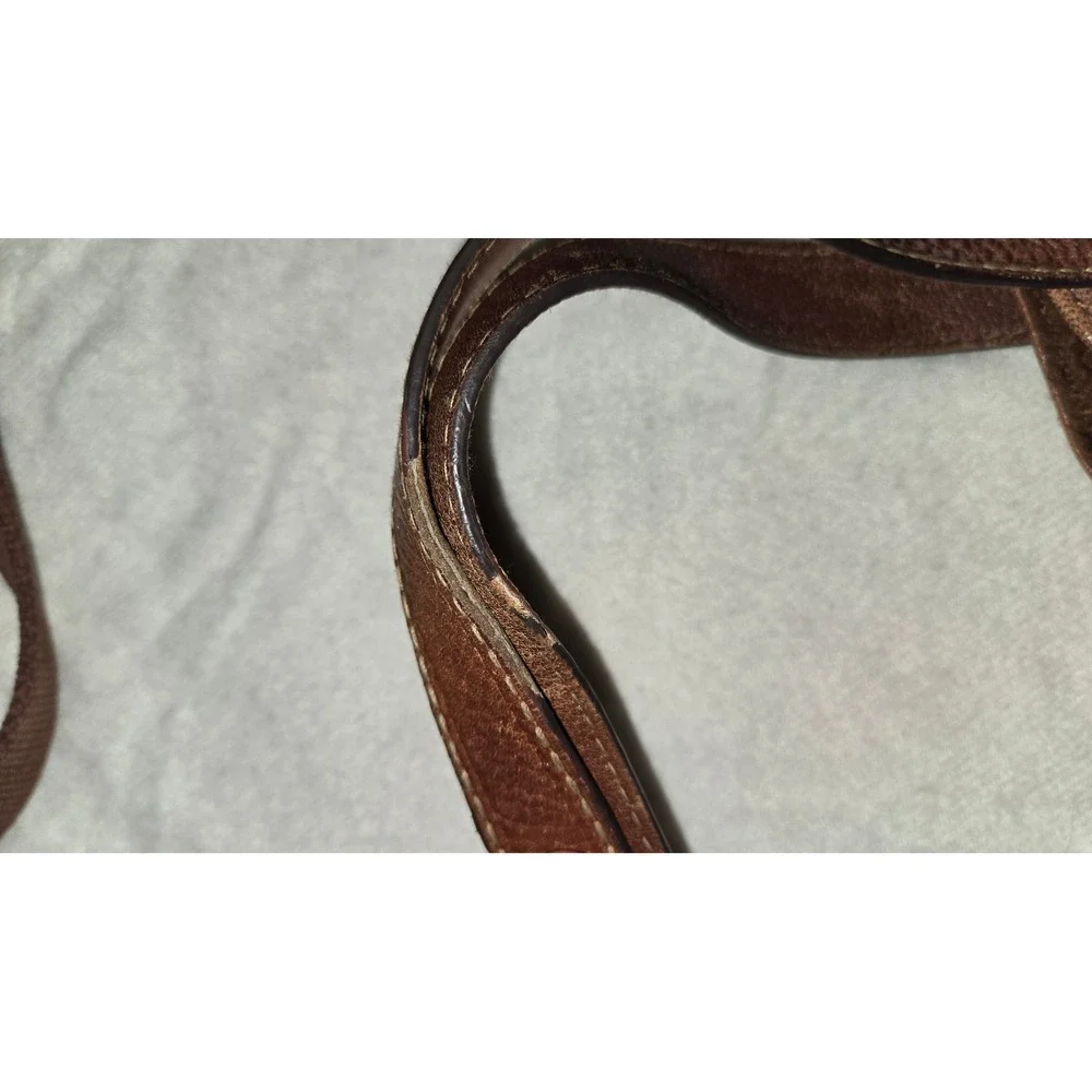 Fossil Long Live Vintage Brown Leather Hobo Crossbody Bag Cognac Brass Hardware